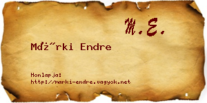 Márki Endre névjegykártya